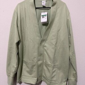 New Nike Mens XL Dri-FIT Standard Issue Golf Cardigan Green Honeydew FB5464-343